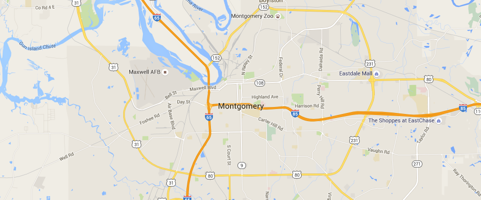 Montgomery Waste Dumpster Rental Service Area Map